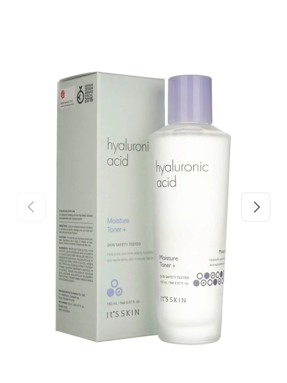 It's Skin Hyaluronic Acid Moisture Toner+ 150ml NEW